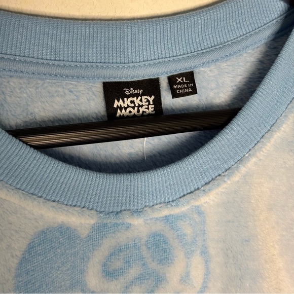 Disney Mickey Mouse Sherpa fleece light blue sweater size XL NWT - Picture 4 of 9